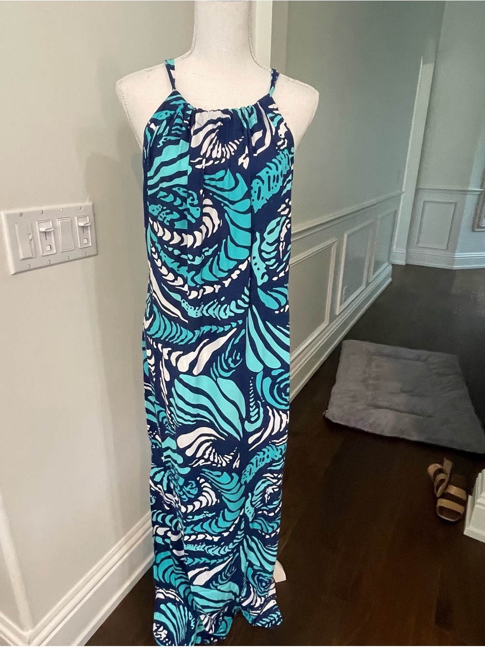 escapada Mint, Teal & Navy Abstract Print Dress